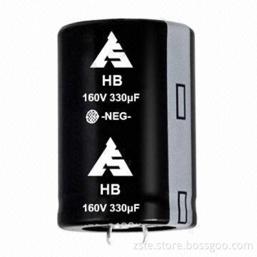 Snap-in Aluminum Electrolytic Capacitor for Switching Power/Inverter Smoothing, 160V, 330uf, 3000H